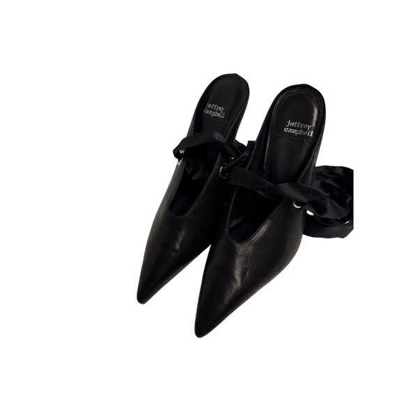Jeffrey Campbell Grateau Women's Mules Heel Anke Wrap Black Sculpted Size 5.5 - Picture 4 of 8
